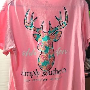 Simply Southern Pink Womens Short Sleeve Shirt Size M